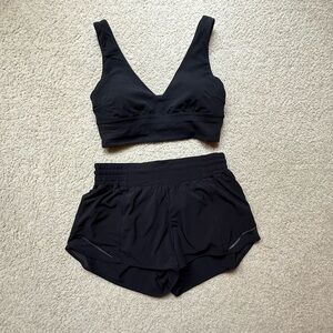 Lululemon Black Sports Bra & Shorts Set